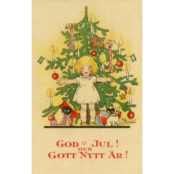 Young Girl And An Xmas Tree Poster Print By Mary Evans Picture Librarypeter & Dawn Cope Collection