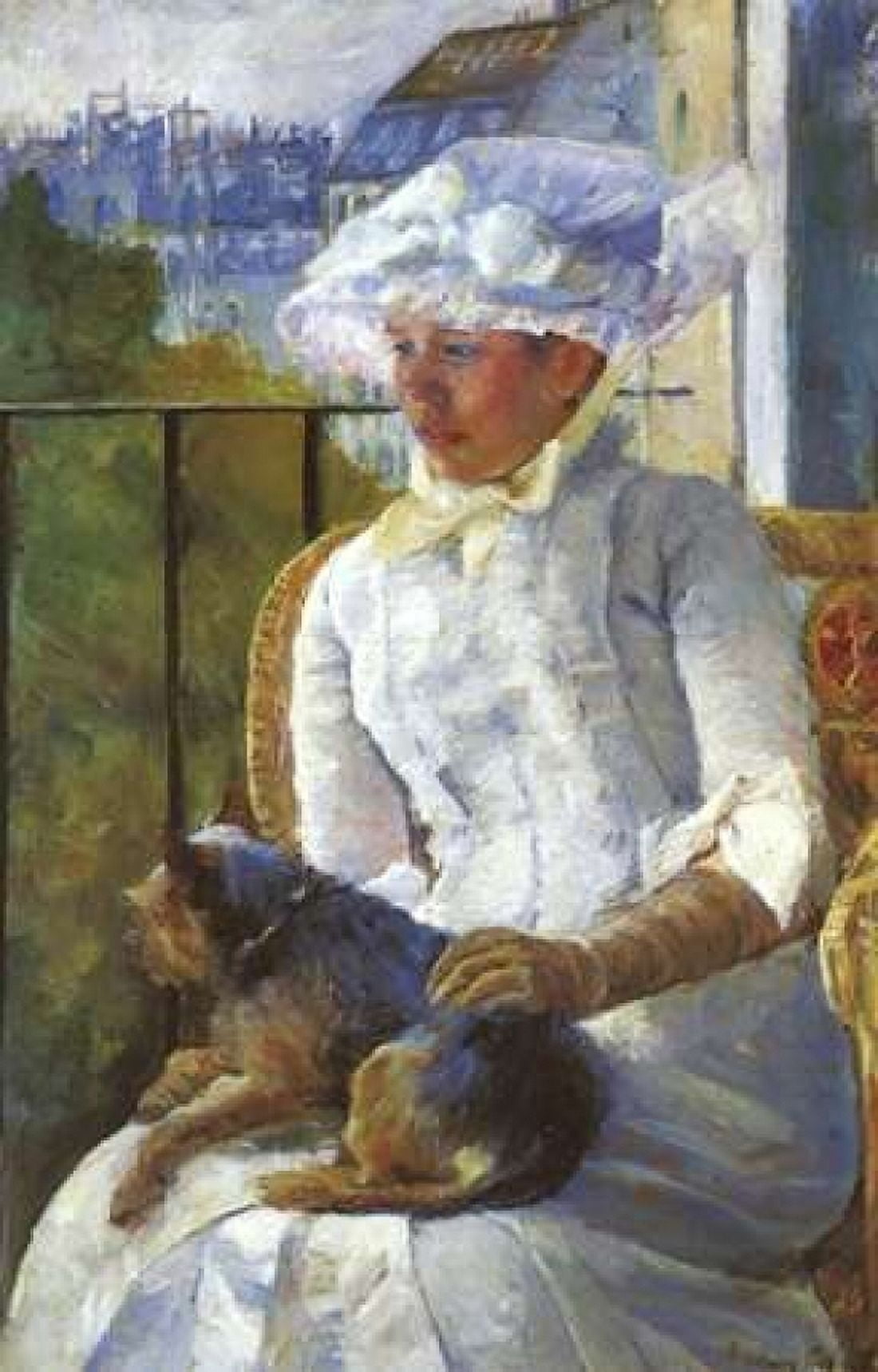 Young Girl At A Window 1883 Canvas Art - Mary Cassatt (24 x 36)