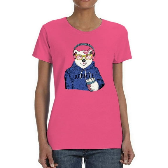 Young Girl Polar Bear Design Shaped T-Shirt Women -Image by Shutterstock, Female XX-Large
