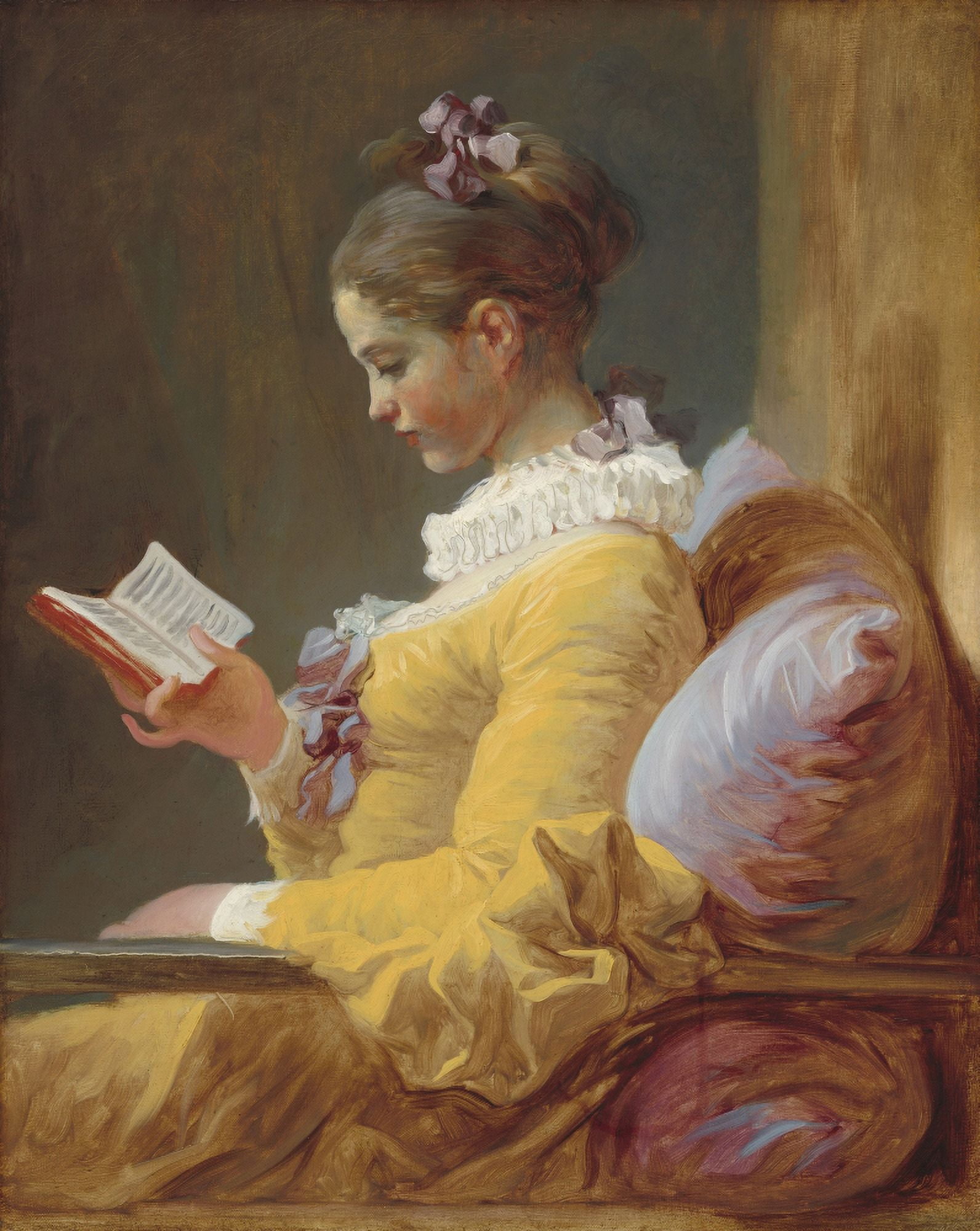 Young Girl Reading Canvas Art - (24 x 36)