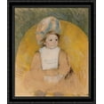 thumbnail image 1 of Young Girl Seated in a Yellow Armchair 28x32 Large Black Ornate Wood Framed Canvas Art by Mary Cassatt, 1 of 2