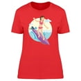 thumbnail image 1 of Young Girl Surfing Round Logo T-Shirt Women -Image by Shutterstock, Female Large, 1 of 2