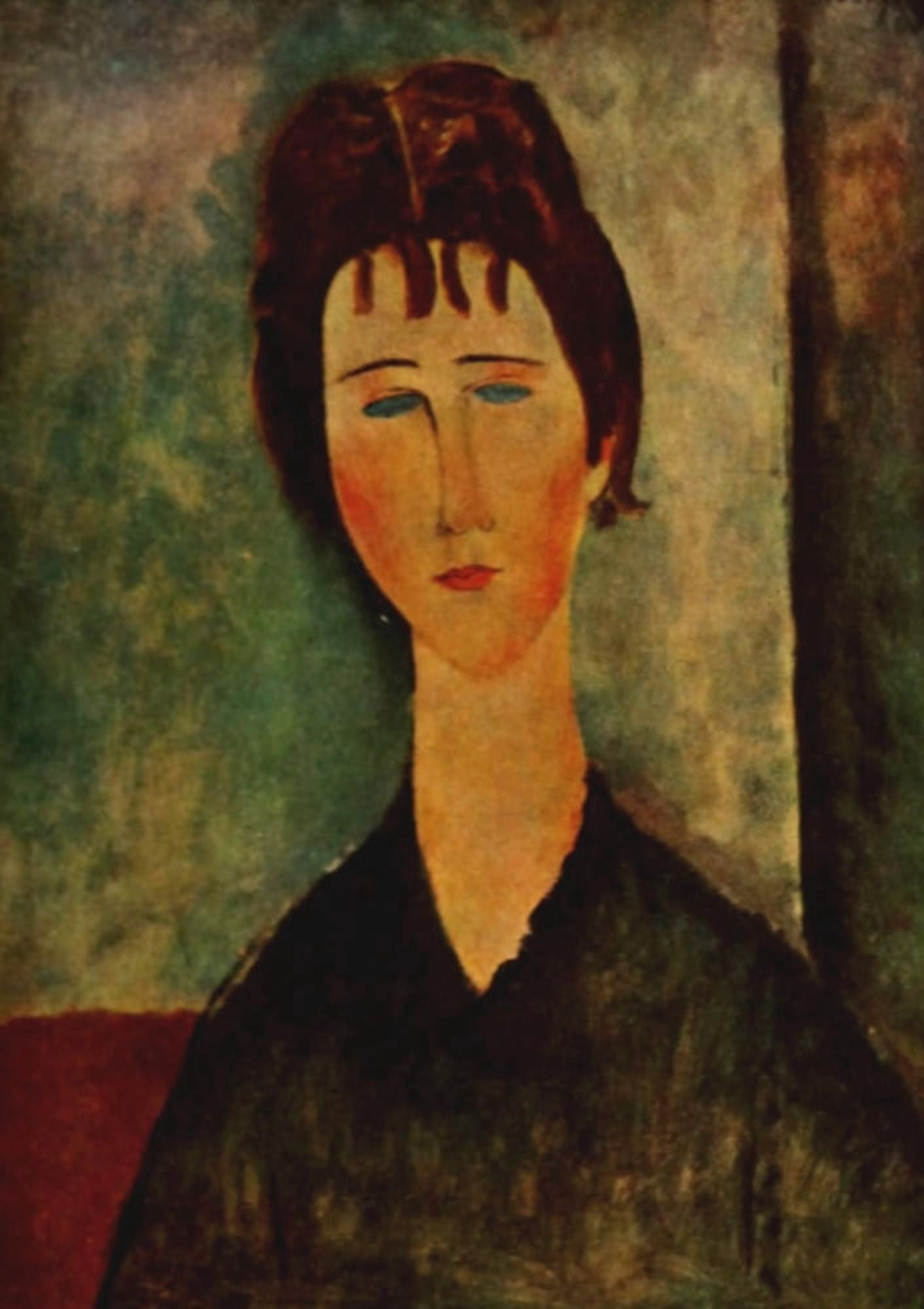Young Girl with Brown Hair 1918 Canvas Art - Amedeo Modigliani (24 x 36)