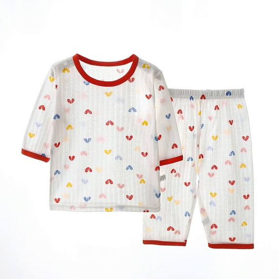 Young Girls 2-6 Years Old Pajamas Set Spring Boys Seven-point Cuff Casual Airflow Conditioning Clothing Girls' Homewear Boys Gentleman Bowtie Overalls Outfit Boys T-shirt Suspenders Shorts