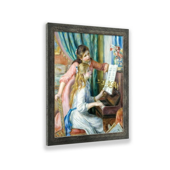 Young Girls at the Piano by Pierre-Auguste Renoir Framed Wall Art, Fantastic Wall Art for Young Girls Room or Home Décor in Your Living Room, 11x14, 2409BW