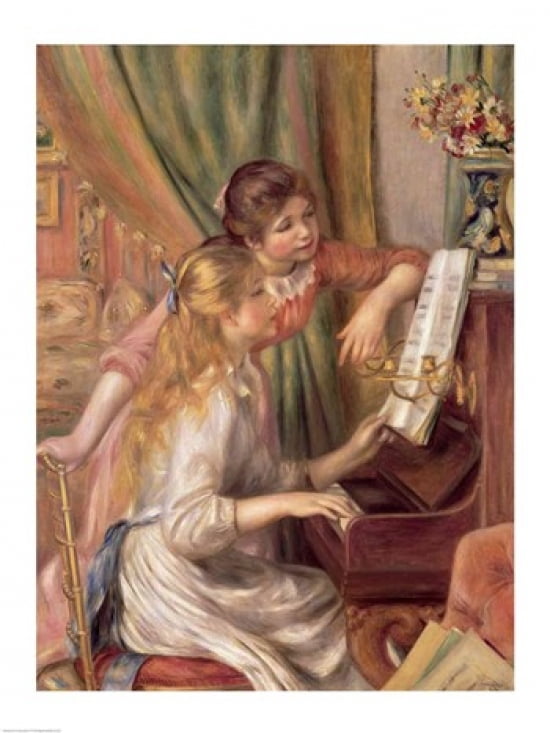 Young Girls at the Piano 1892 Canvas Art - Pierre-Auguste Renoir (18 x 24)