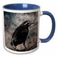 thumbnail image 1 of 3drose, Young Grackle in Black and White, 15oz Two-tone Blue Mug, 1 of 6