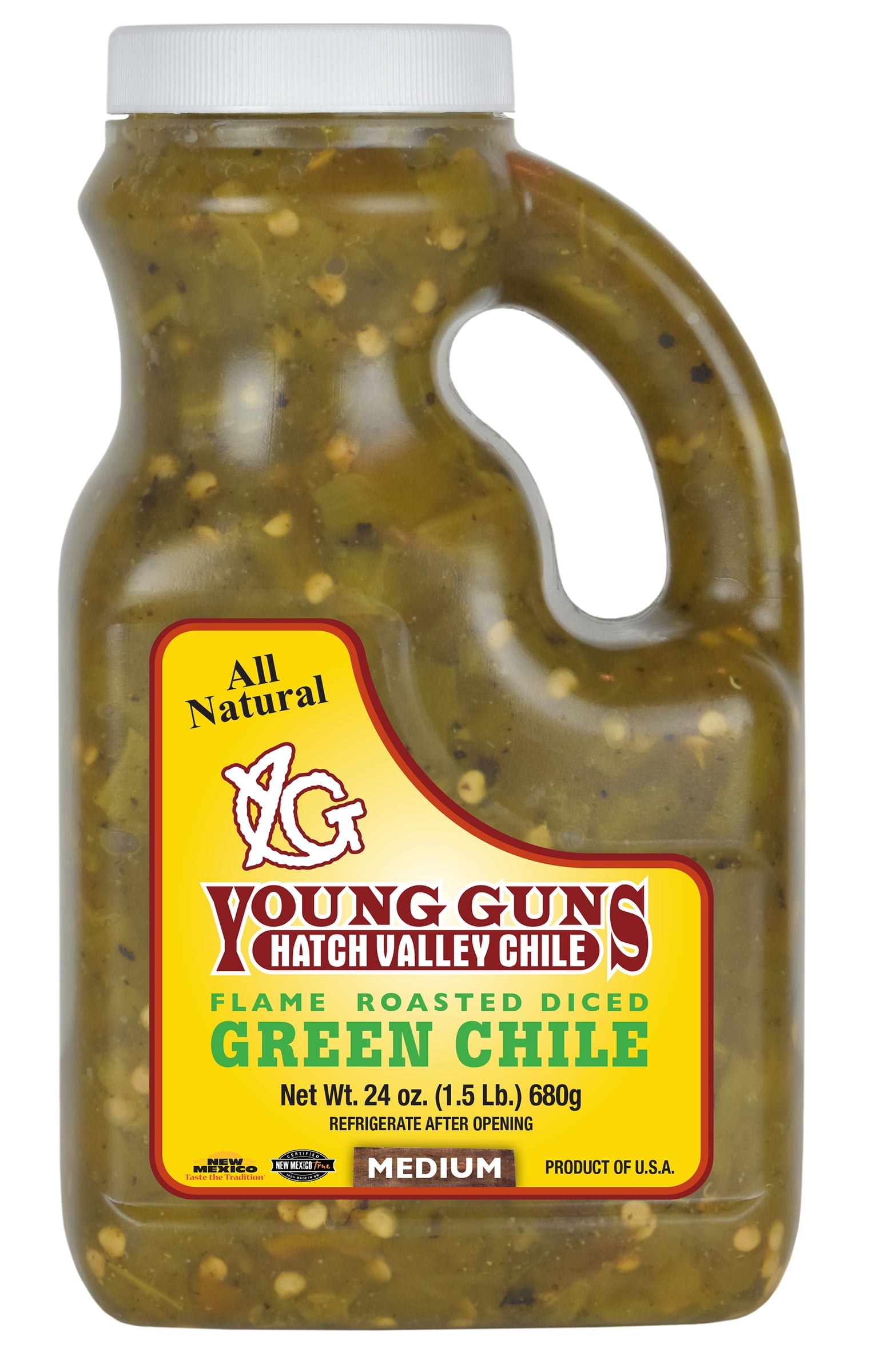 洋楽 Young Chile Young Guns Mild Flame Roasted Diced Frozen Hatch Green Chiles, 16