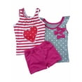 thumbnail image 1 of Young Hearts Girls 3 PC Outfit Polka Dot Shirt Heart Tank Top & Pink Shorts 6, 1 of 1