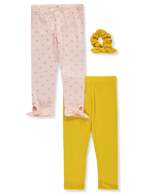 Girls' 3-Piece Capri Leggings Scrunchie Set Color: pink/multi Size: 2t