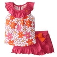 thumbnail image 1 of Young Hearts Infant Girls Pink Floral Top & Scooter Shorts 2 PC Outfit 12 Months, 1 of 1