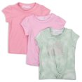 thumbnail image 1 of Young Hearts Short Sleeve Crew Neck Tie-Dye Solid T-Shirts (Little Girls), 3 Count, 1 of 10
