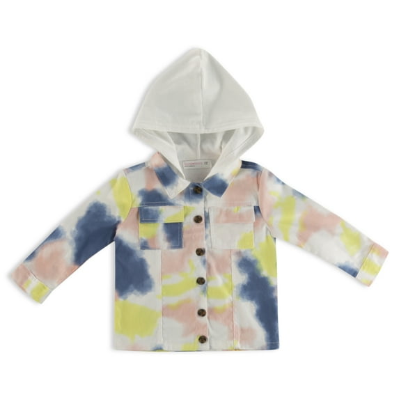 Young Hearts Toddler Girl Hooded Twill Shacket, Size 2T-4T