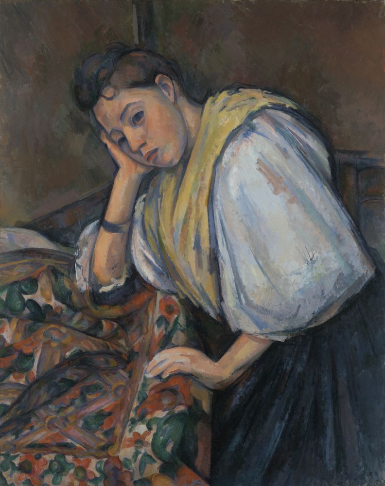 Young Italian Woman At A Table Canvas Art - (18 x 24)
