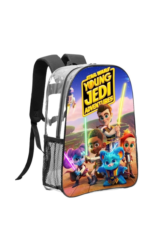 Young Jedi Adventures Pattern Transparent Backpack Lightweight And fashionable Showcasing Personality And Leading The Trend