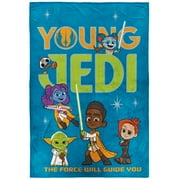 Young Jedi Kids Twin Blanket, 62 x 90, Microfiber, Blue, Star Wars