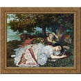 thumbnail image 1 of Young Ladies on the Banks of the Seine (Summer) 24x20 Gold Ornate Wood Framed Canvas Art by Gustave Courbet, 1 of 2