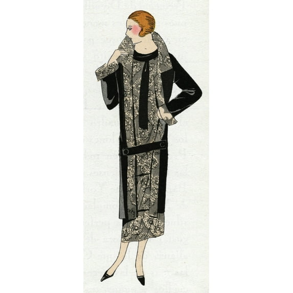 Young Lady In Black And Beige Outfit By Molyneux Poster Print By Mary Evans Picture Library (18 X 24)