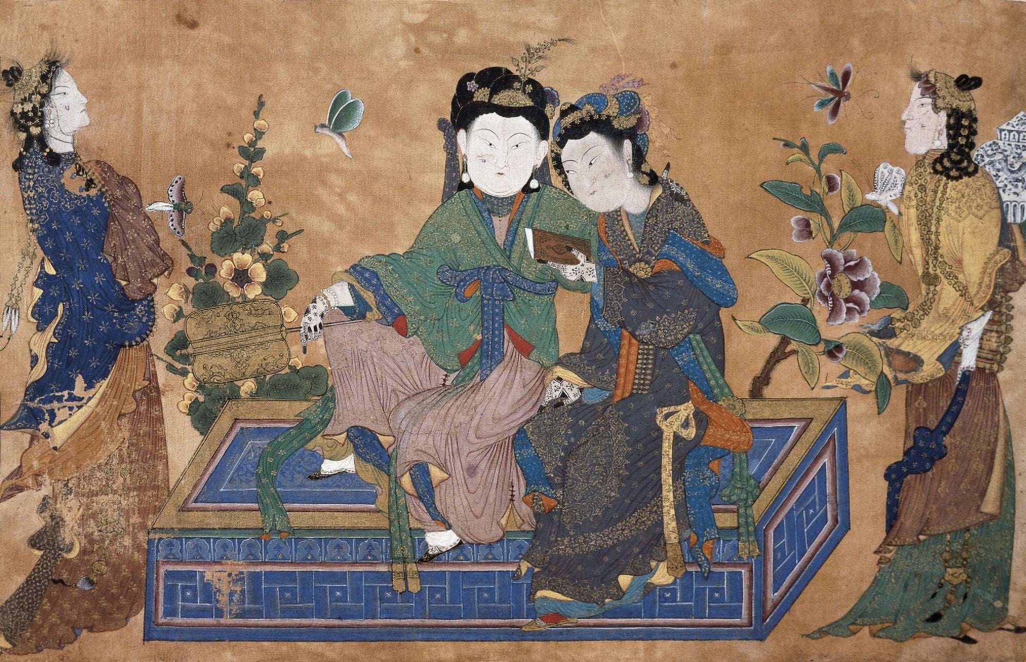 Young Lady Seated In A Couchsurrounded By His Servants Canvas Art - (36 x 24)