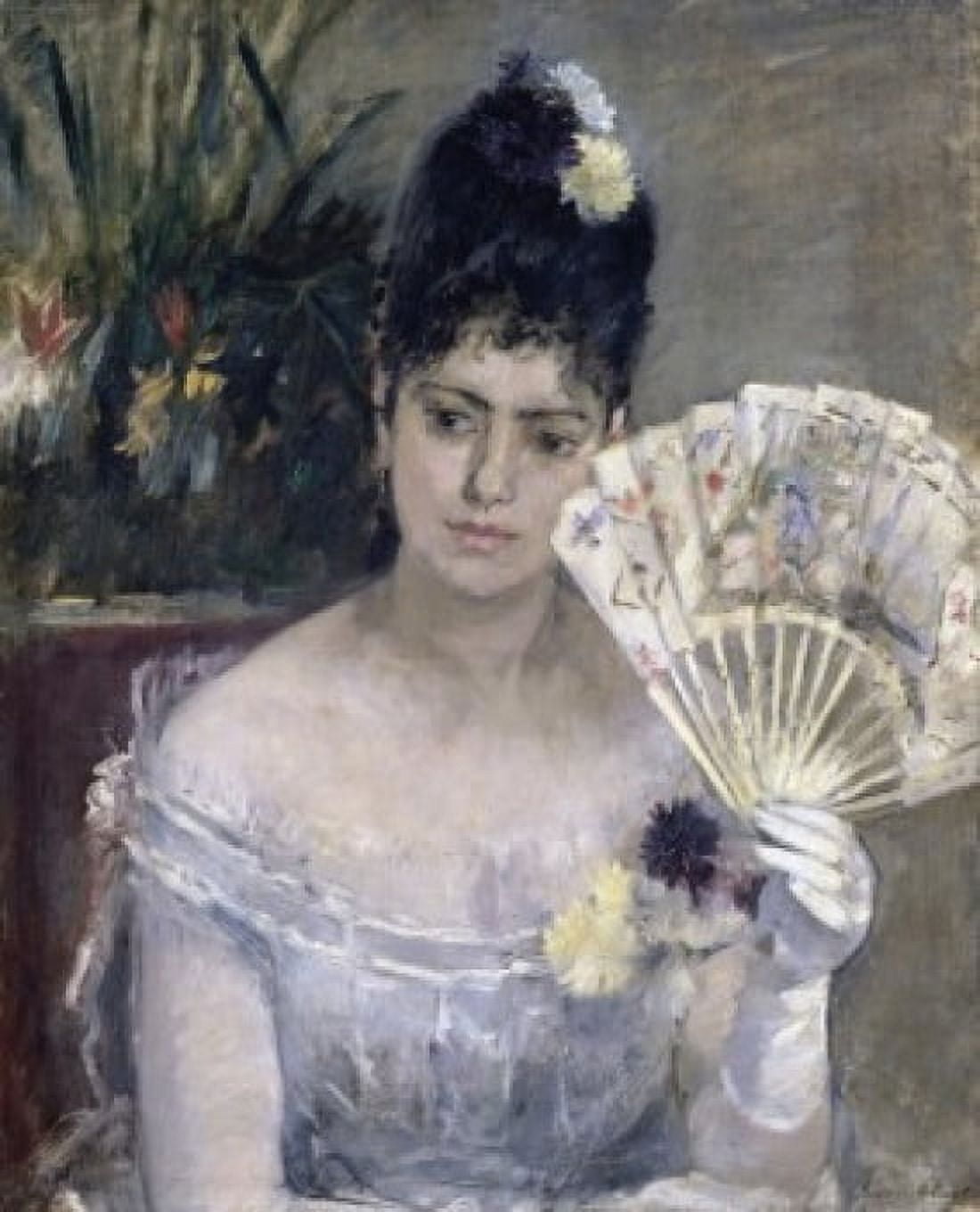 Young Lady at a Ball (Jeune Fille au Bal) 1875 Berthe Morisot (1841-1895French) Musee Marmottan Paris Canvas Art - Berthe Morisot (18 x 24)