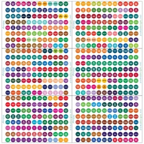 Young Living Essential Oil Cap Stickers (2 Packs) - Complete Set of Lid Labels for Organization