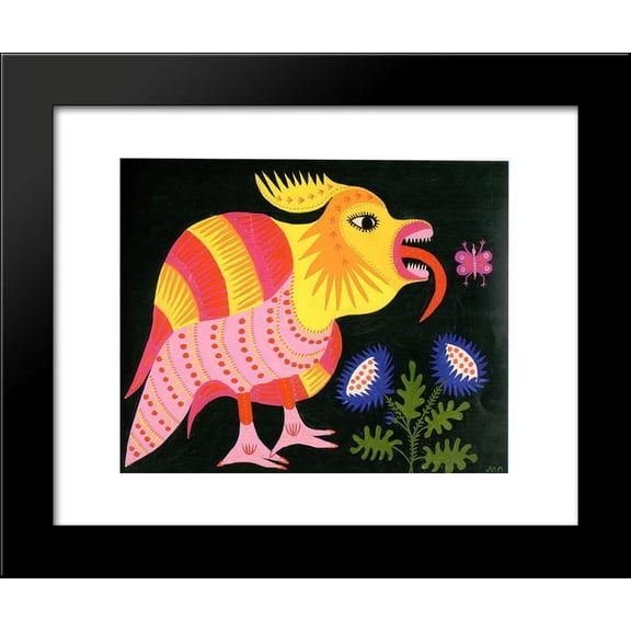 Young Magpie Catches a Grub 20x24 Framed Art Print by Primachenko, Maria