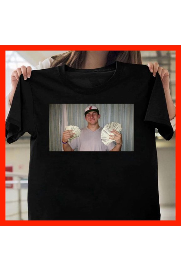 Young Man Holding Stacks of Money T-Shirt Rich Flex Money Gang Tee Money Shower Cash King Apparel X902, for men and women, Extended Sizes Up to 5XL