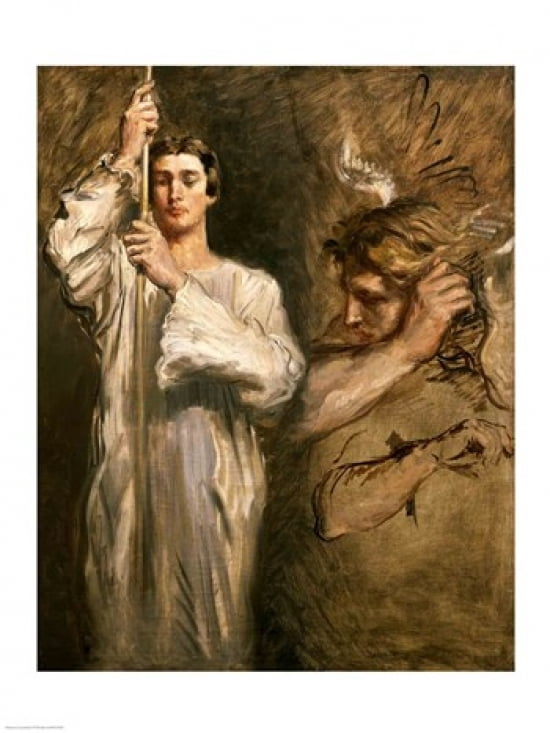Young Man Holding a Cross Canvas Art - Theodore Chasseriau (24 x 36)
