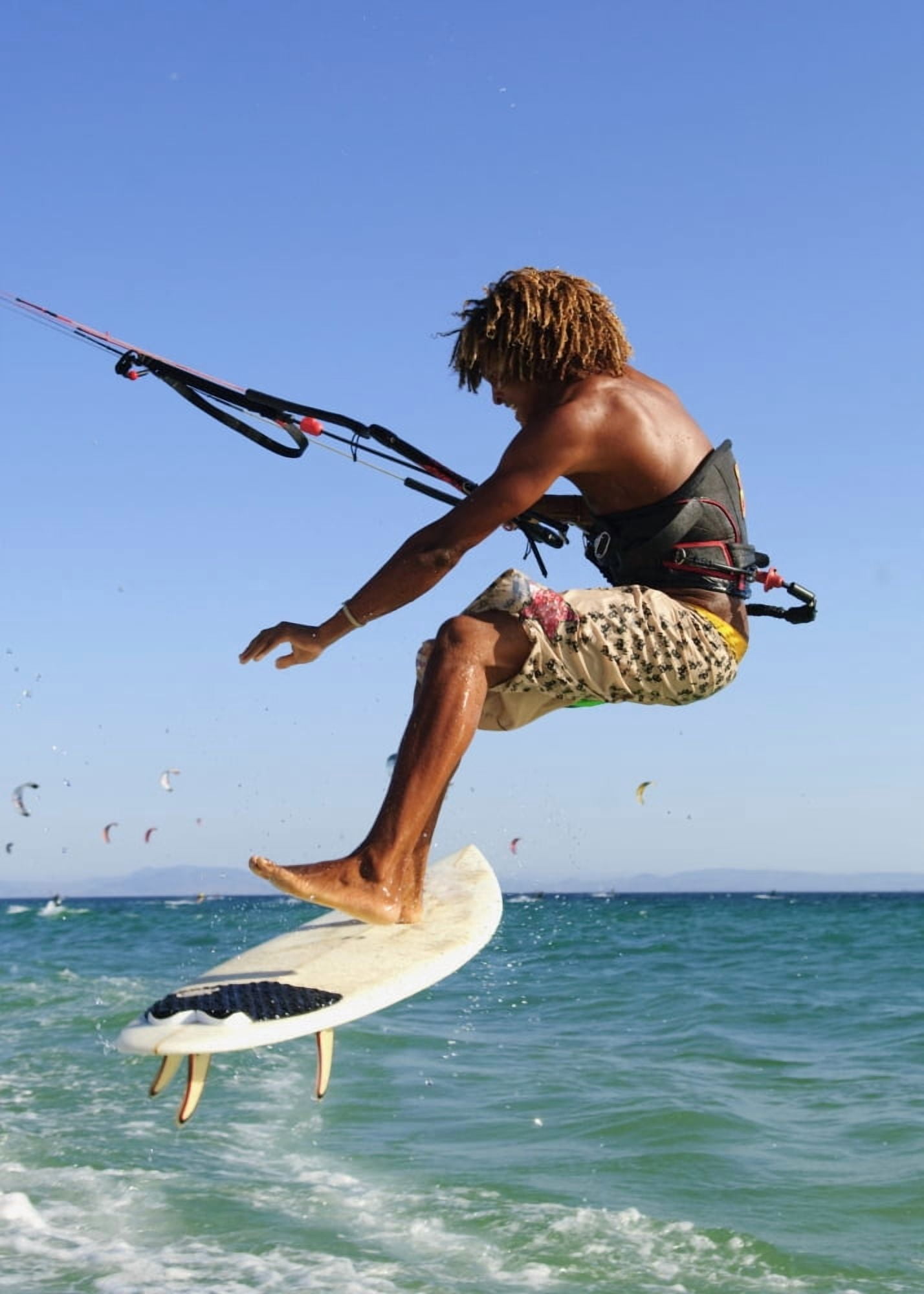 Young Man Kite Surfing Costa De La LuzAndalusiaSpain Canvas Art - Ben Welsh Design Pics (12 x 16)