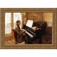 thumbnail image 1 of Young Man Playing the Piano 24x19 Gold Ornate Wood Framed Canvas Art by Caillebotte, Gustave, 1 of 2