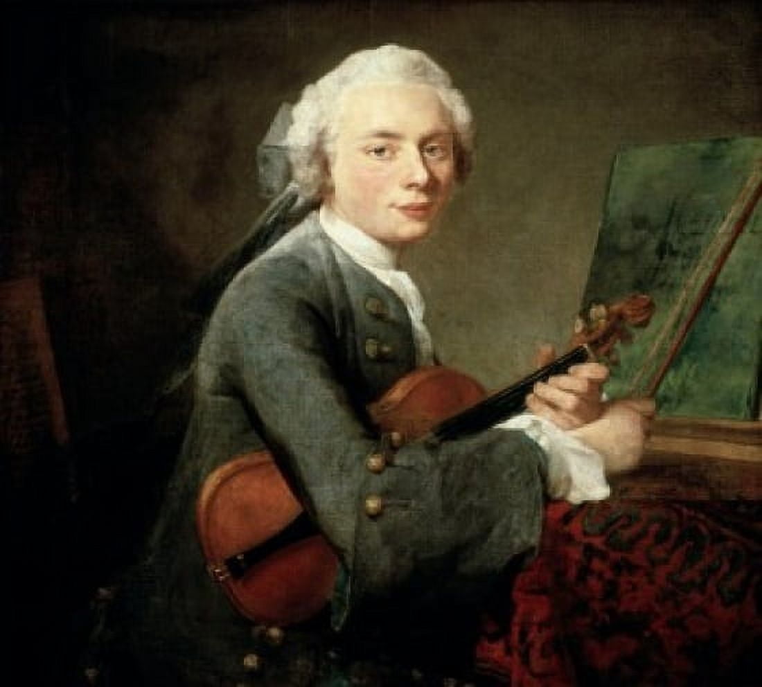 Young Man with a Violin (Jeune Homme au Violon) Jean-Sim???on Chardin (1699-1779 French) Musee du Louvre Paris Canvas Art - Jean-Simon Chardin (18 x 24)