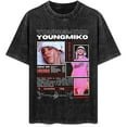 thumbnail image 1 of Young Miko 2025 Merch Washed T-shirt Cool Trendy Short-sleeved Neutral Fashion Street Wear, 1 of 2