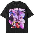 thumbnail image 1 of Young Miko 2025 Merch Washed T-shirt Retro Popular Short-sleeved Unisex Summer Street Wear, 1 of 2