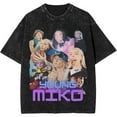 thumbnail image 1 of Young Miko 2025 Merch Washed T-shirt Retro Popular Short-sleeved Unisex Summer Street Wear, 1 of 2