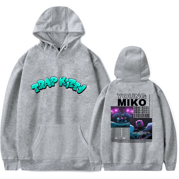 Young Miko Merch Hoodies Trap Kitty Vintage 90s Hoodie Fashion Rapper Cool Unisex Men Women Pullover Sweatshirt Long Sleeve Top Streetshirt