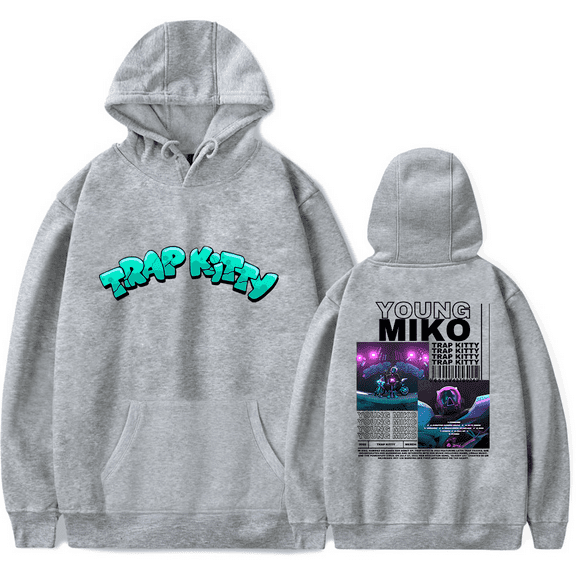 Young Miko Merch Hoodies Trap Kitty Vintage 90s Hoodie Fashion Rapper Cool Unisex Men Women Pullover Sweatshirt Long Sleeve Top Streetshirt
