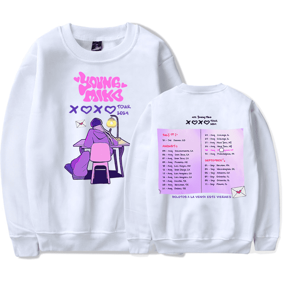 Young Miko Merch Xoxo Tour 2024 Sweatshirt Men Women Fashion Hoodie Unisex Men Women Rapper Summer Long Sleeve Hoodies Casual Streetwear