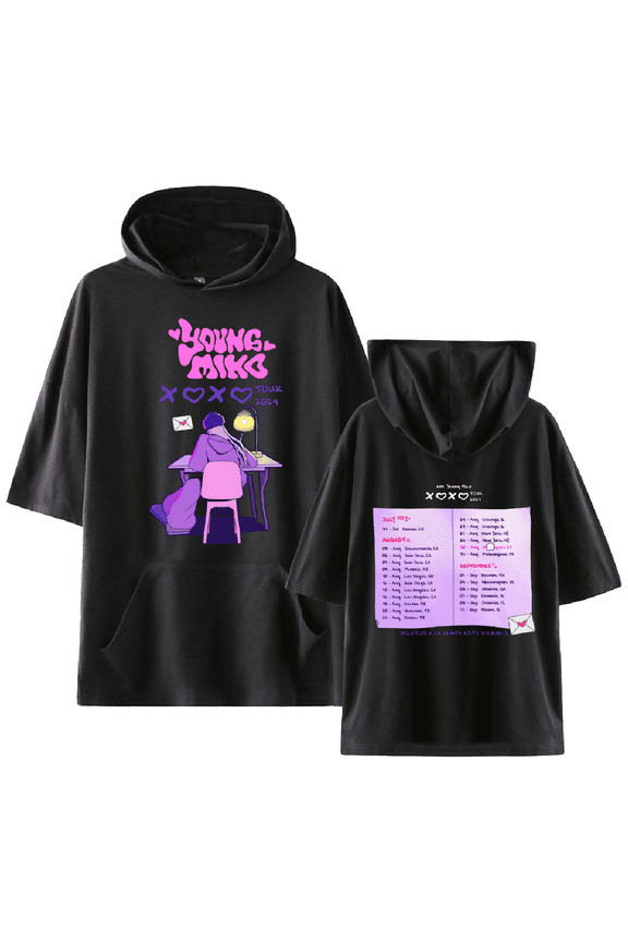 Xoxo Tour 2024 T-shirt with Hooded Rapper Cool Casual Short Sleeve Tee Top for Women and Men Summer Wear