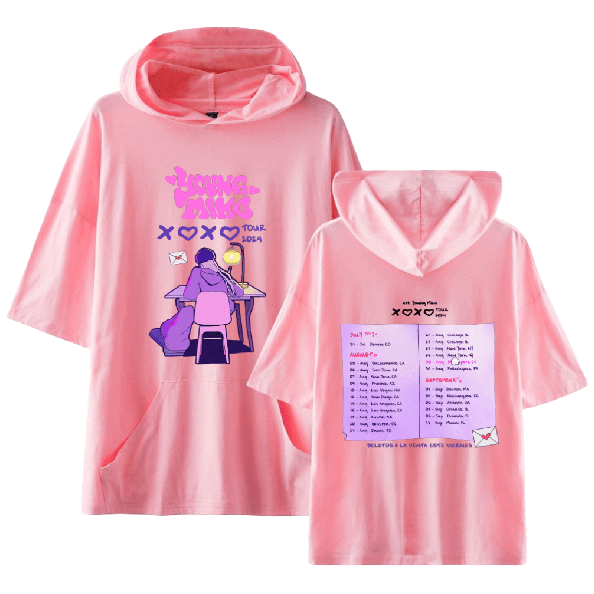 Young Miko Merch Xoxo Tour 2024 T-shirt with Hooded Rapper Cool Casual ...