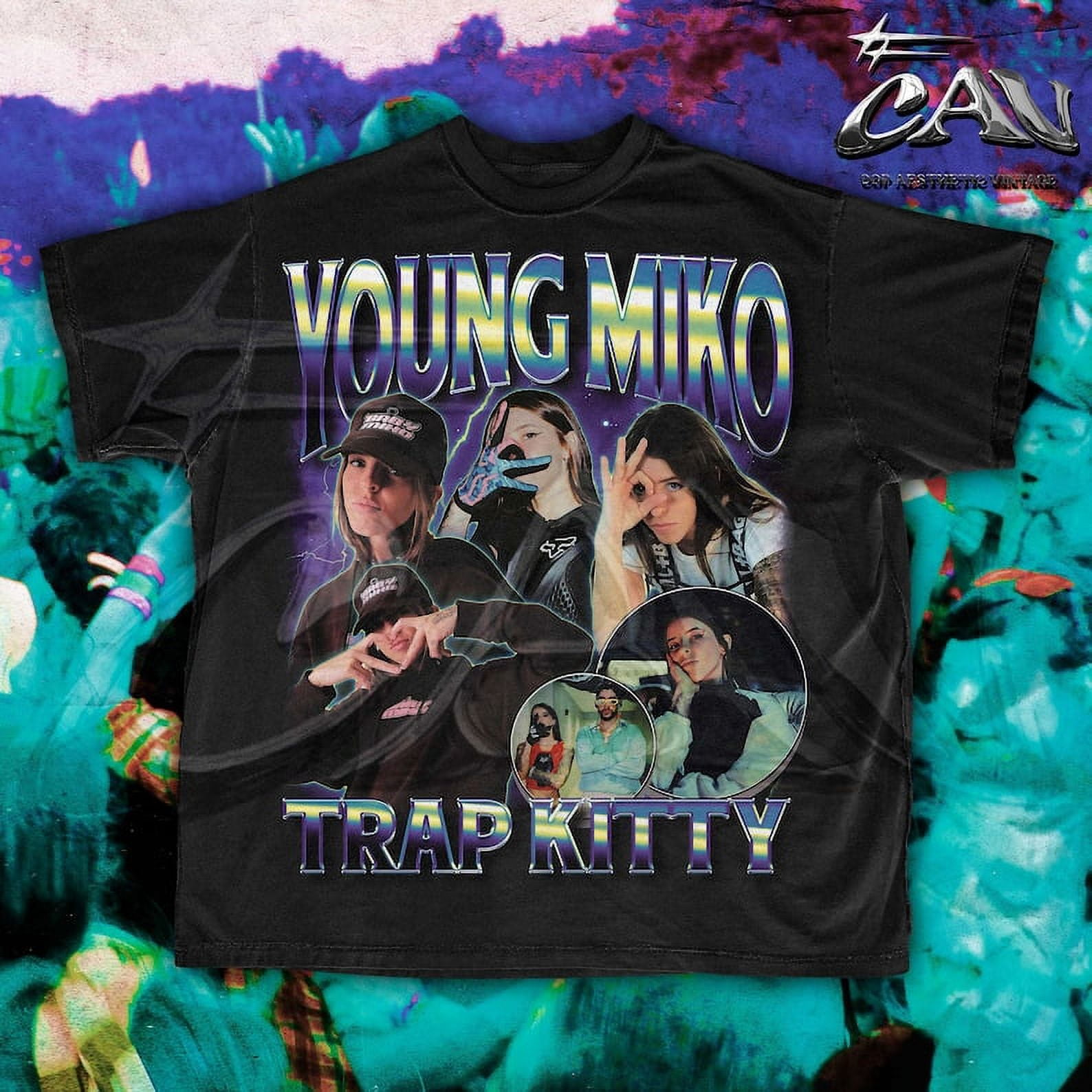Young Miko Trap Kitty Bootleg Vintage T-Shirt | Puerto Rican Latin Trap - Young Miko Height – How Tall Is The Puerto Rican Trap Star?