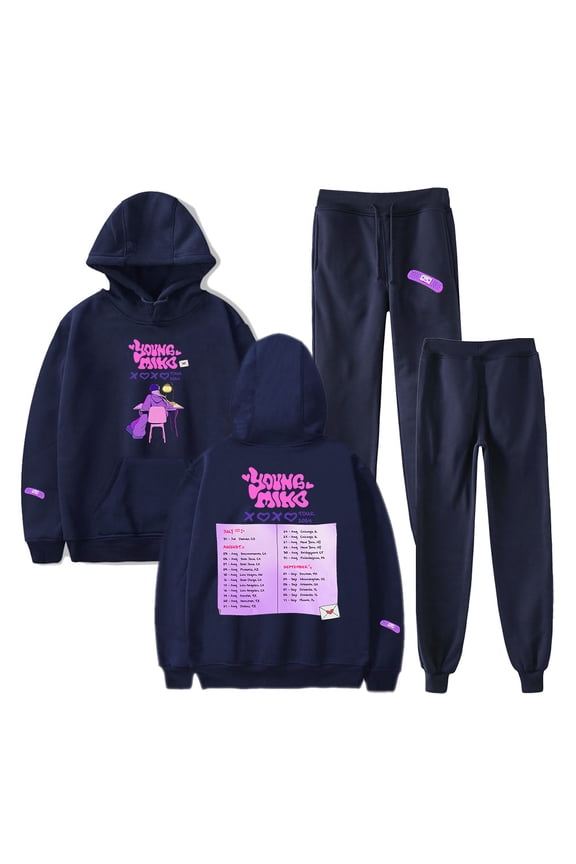 Young Miko XOXO Tour Hoodies Set Merch For Men/Women Sweatshirt Pants Two Piece Set Cosplay Hooded Streetwear