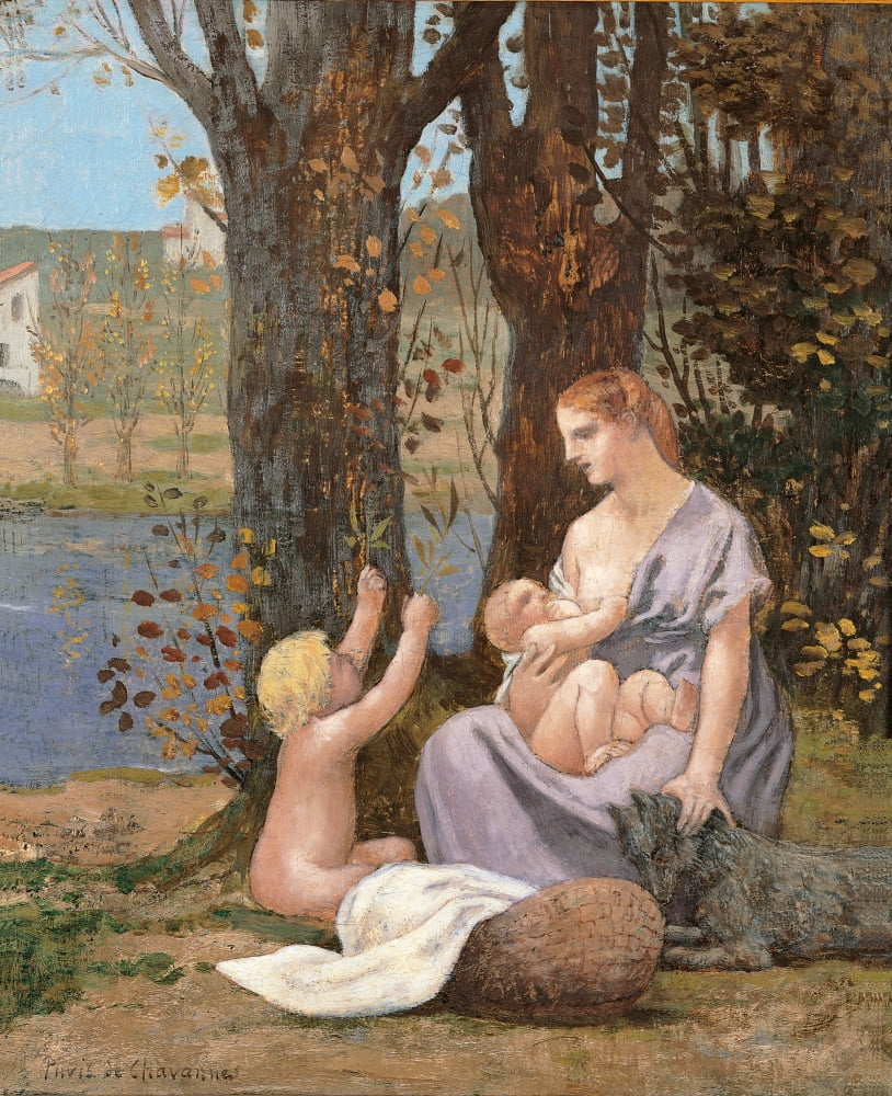 Young Mother Or The Charity Canvas Art - (18 x 24)