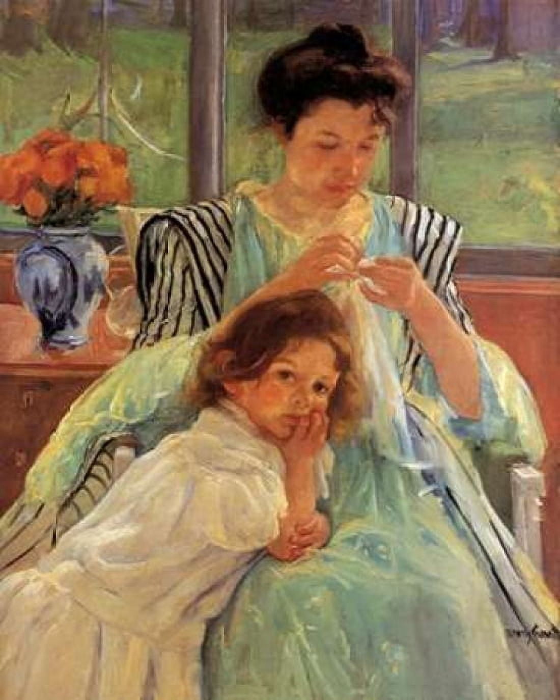 Young Mother Sewing 1900 Canvas Art - Mary Cassatt (22 x 28)