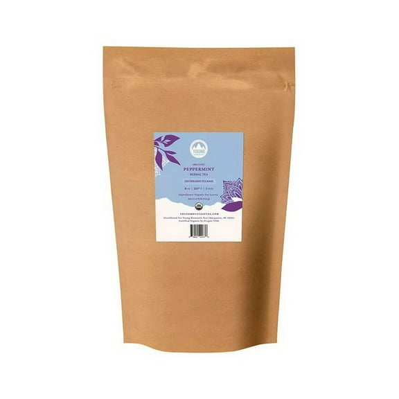 Young Mountain Tea Organic Peppermint 100 pyramid tea bags in bag