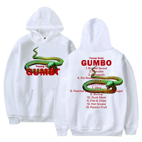 Young Nudy Album GUMBO Hoodie Rapper HipHop Hoodies Women Men Long Sleeve Pullover