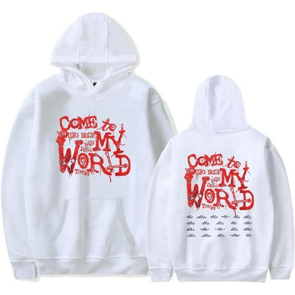 Young Nudy Come to My World Tour 2025 Merch Hoodie Pockets Drawstring Unisex Hooded Sweatshirt Fashion Clothing
