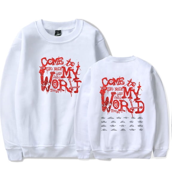 Young Nudy Tour 2025 Merch Long Sleeve Crewneck Sweatshirt Winter For Men/Women Unsiex Fashion Streetwear