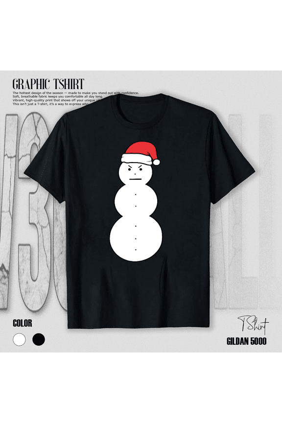 Young Rapper Winter Snowman Parody Fun Holiday Graphic Design Unisex T-Shirt V15043, up to Size 5XL