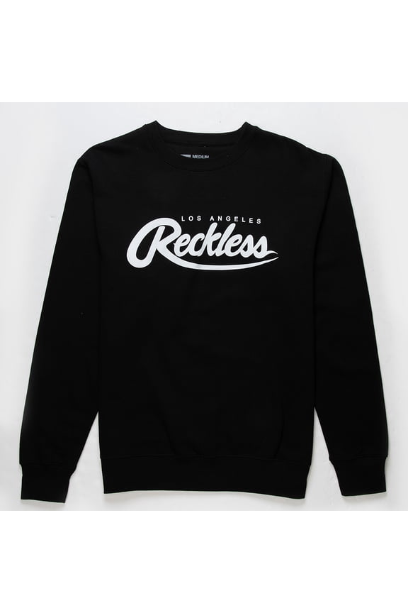 Men's Big R Script Crewneck Sweatshirt (Small, Black)