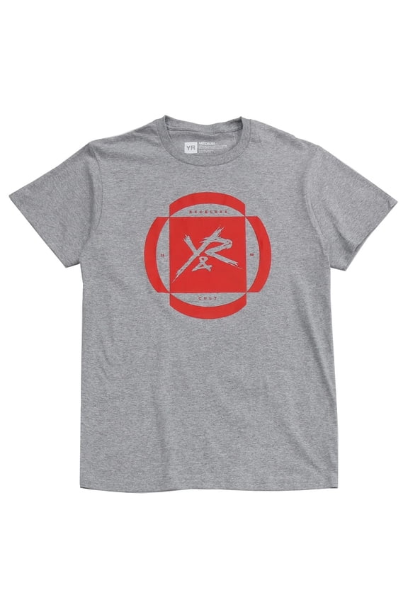 Men's Broken Circle Y & R Graphic Tee T-Shirt (XX-Large, Grey)